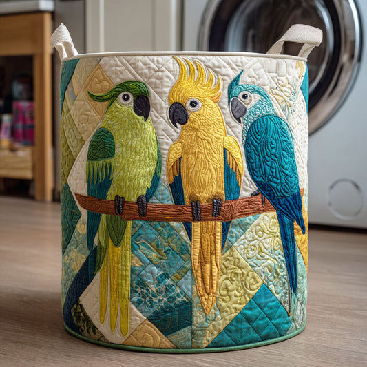 Jungle Feather Quilted Laundry Basket NCU0NTD204