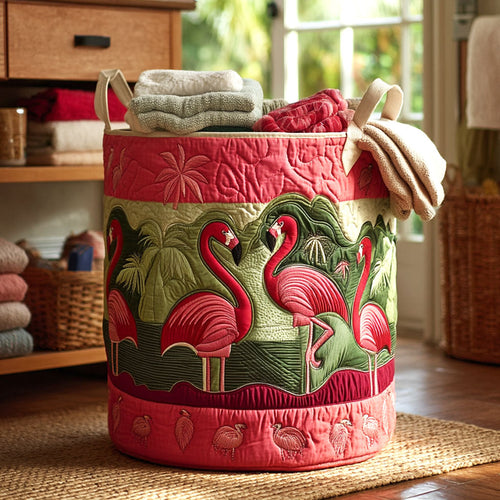 Jungle Flamingo Quilted Laundry Basket NCU0NTV175