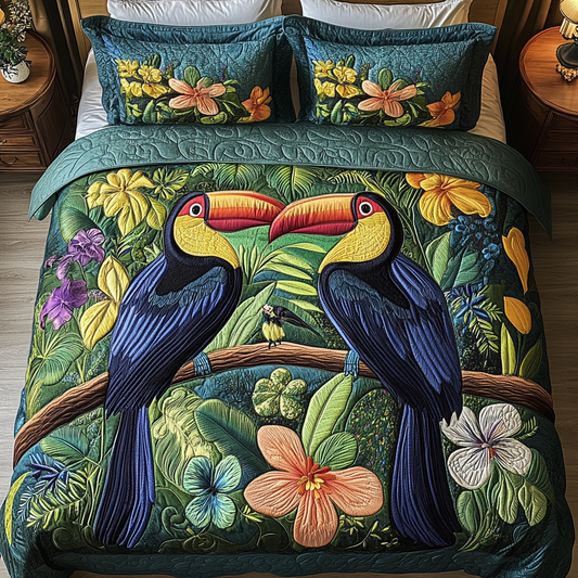 Jungle Majesty 3-Piece Quilted Bedding Set NCU0NVH072