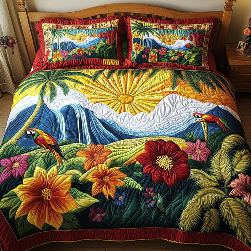Jungle Sunrise 3-Piece Quilted Bedding Set NCU0PTT228