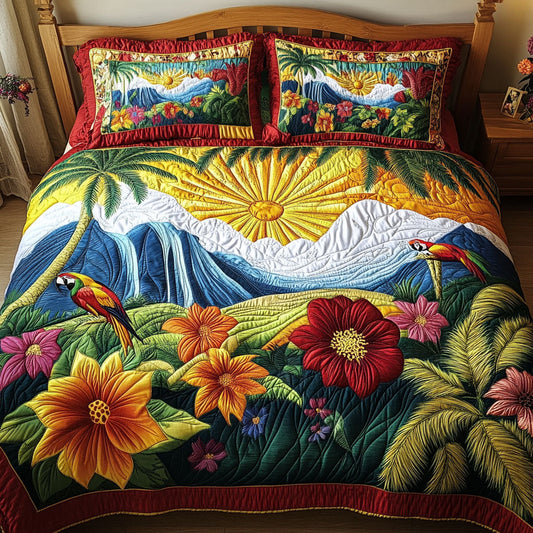 Jungle Sunrise 3-Piece Quilted Bedding Set NCU0PTT228