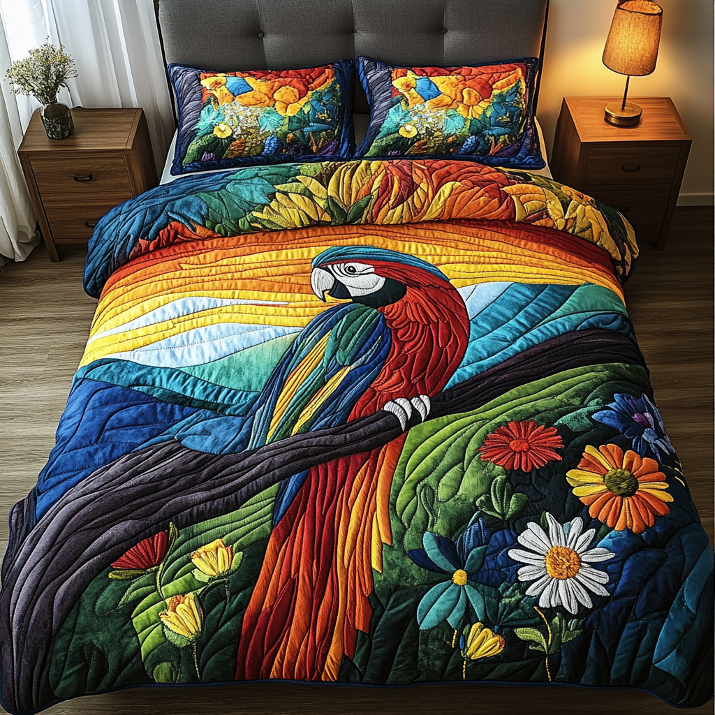 Jungle Whisper 3-Piece Quilted Bedding Set NCU0DDK153