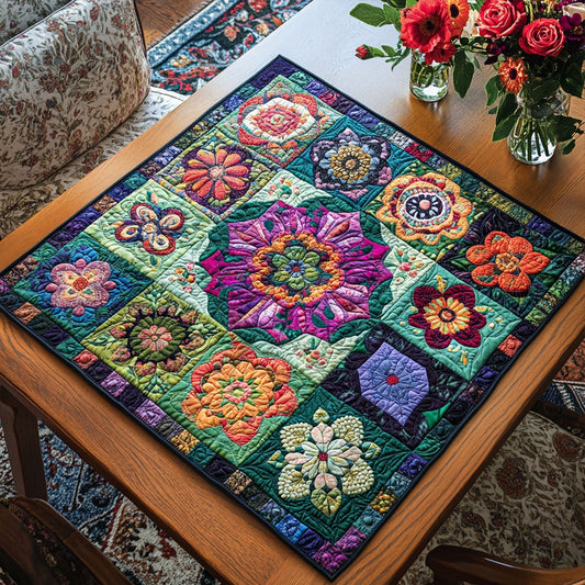Karma Wheel Quilted Table Topper NCU0PTT731