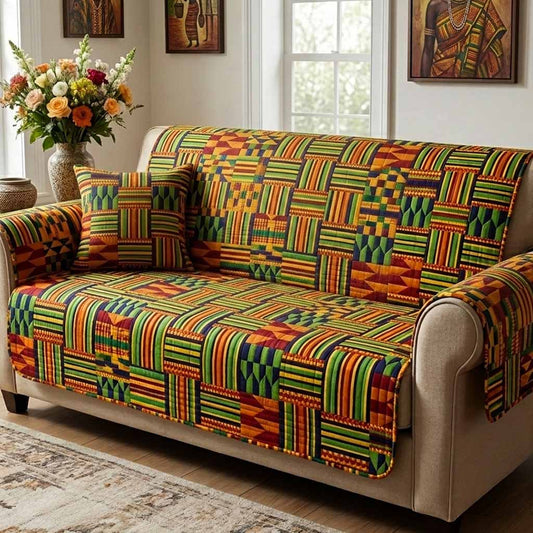 Kente Classic Quilted Sofa Cover NCU0NXD1835