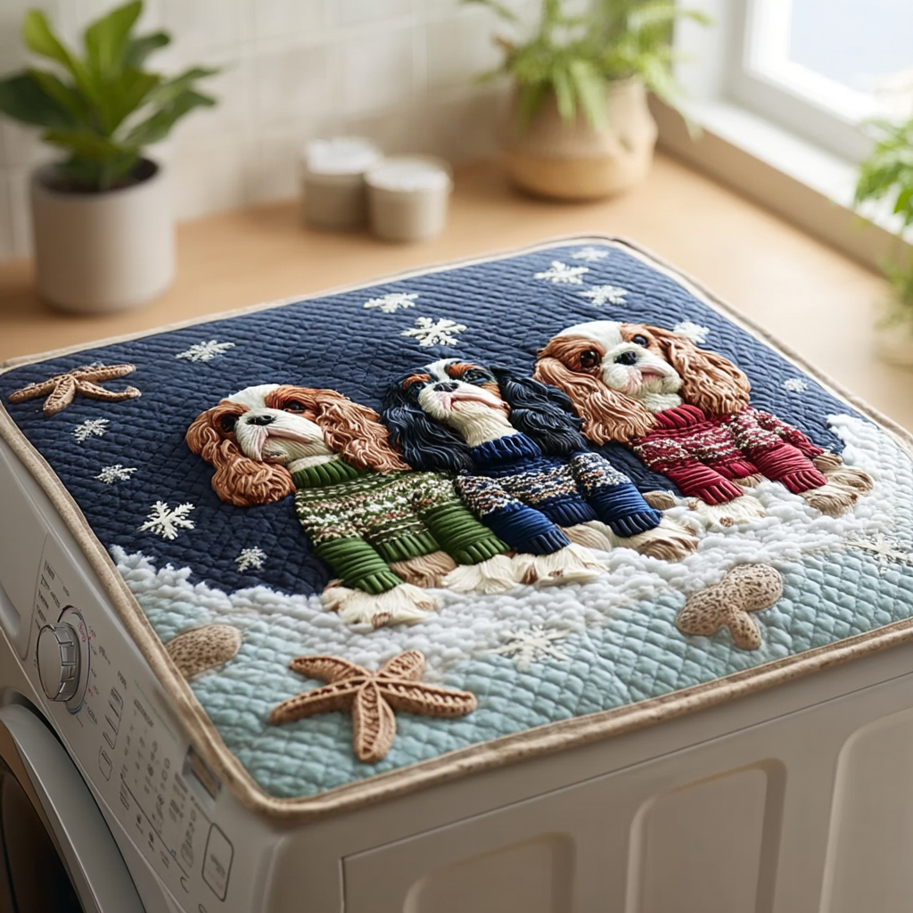 King Charles Sweater Quilted Washer and Dryer Cover NCU0HNH460