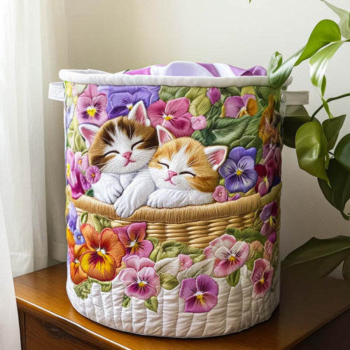 Kitten Chaos Quilted Laundry Basket NCU0NNT1332