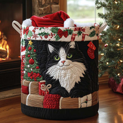Kitten Under Tree Quilted Laundry Basket NCU0NNT2206