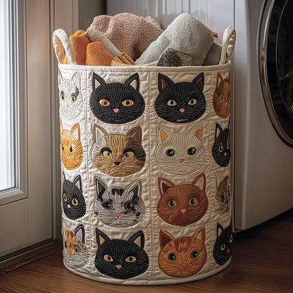 Kitty Haven Quilted Laundry Basket NCU0TH3109