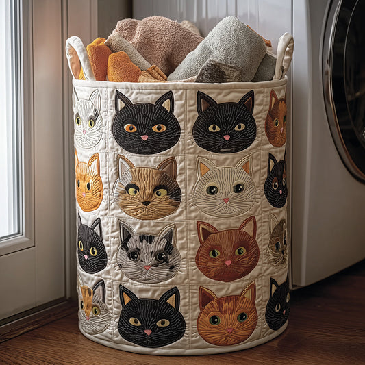 Kitty Haven Quilted Laundry Basket NCU0TH3109