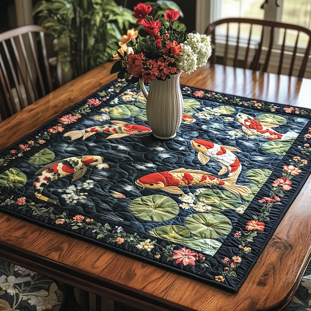 Koi Whisper Quilted Table Topper NCU0DV658