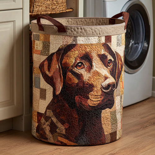 Lab Portrait Quilted Laundry Basket NCU0HNH445