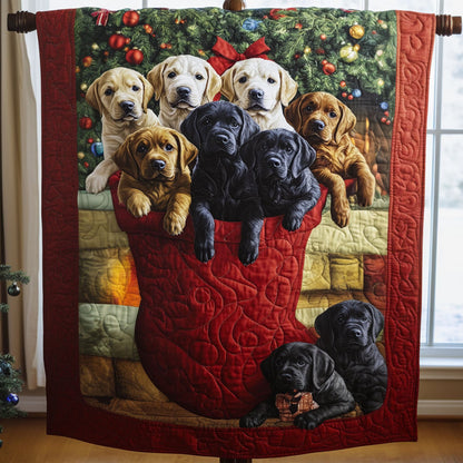 Lab Puppies Parade Quilted Blanket NCU0PT1426