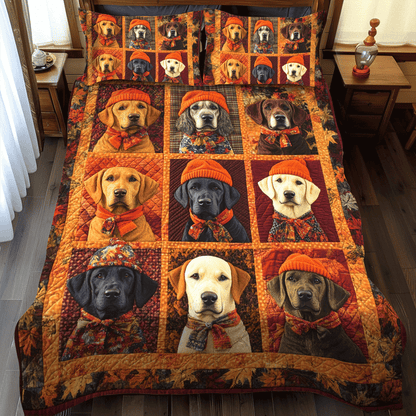 Labrador-Themed 3-Piece Quilted Bedding Set NCU0PD542