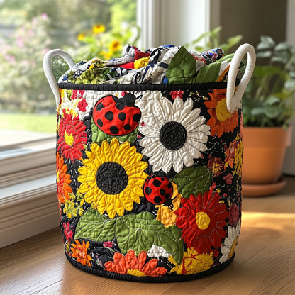 Ladybug Blooms Quilted Laundry Basket NCU0PVL407