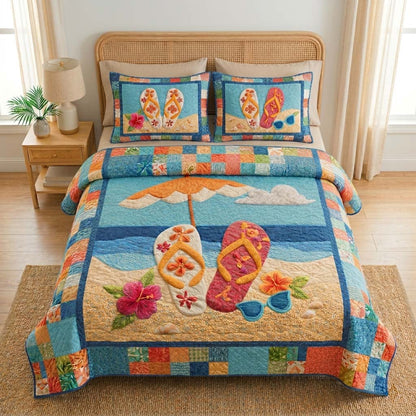 Lagoon Escape 3-Piece Quilted Bedding Set NCU0DQQ0836