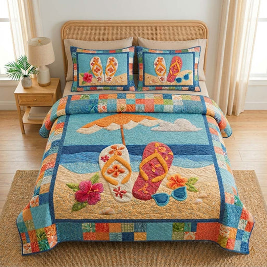 Lagoon Escape 3-Piece Quilted Bedding Set NCU0DQQ0836