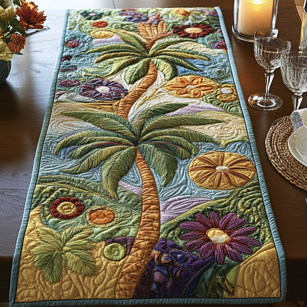 Lagoon Touch Quilted Table Runner NCU0NVH736