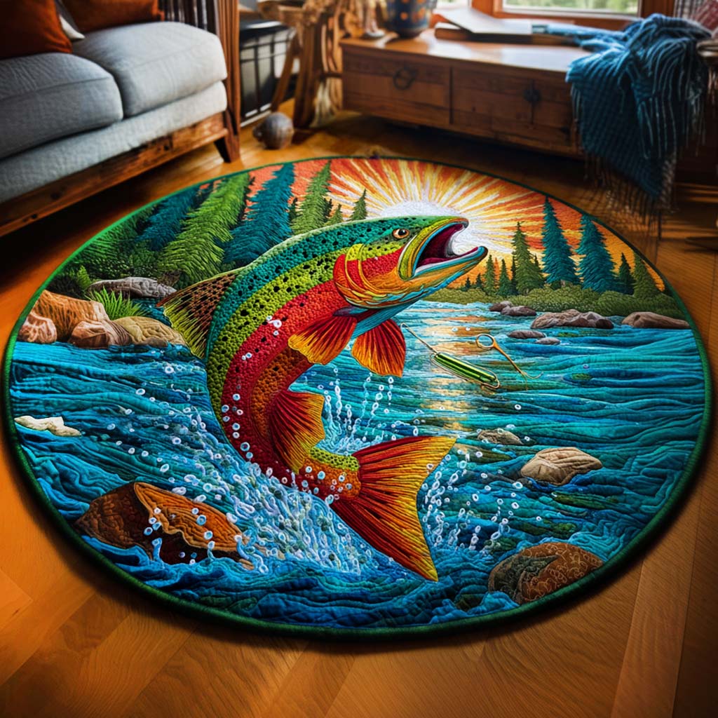 Fishing Quilted Round Mat NCU0QN046