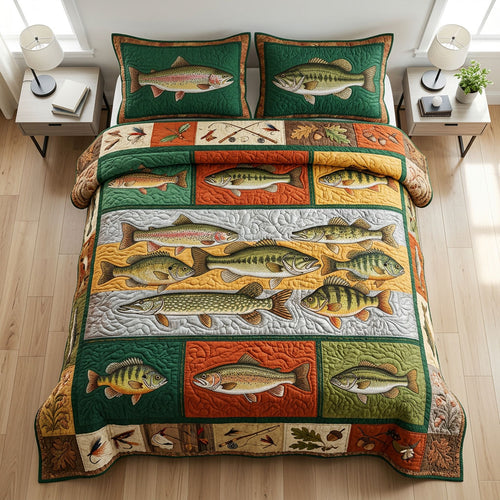 Lake Hunter 3-Piece Quilted Bedding Set NCU0NTD1791