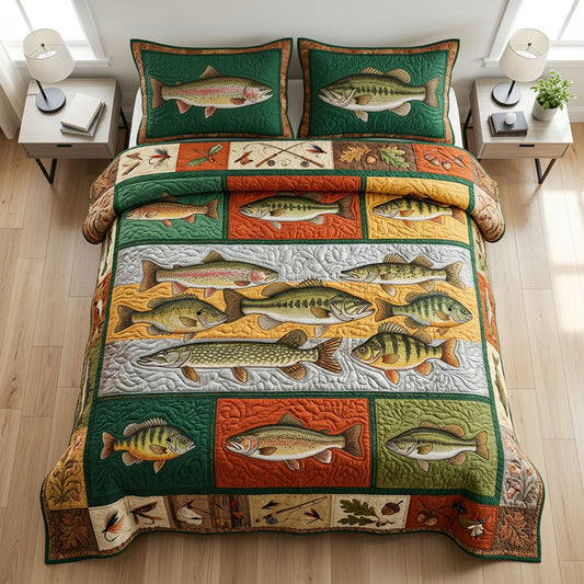 Lake Hunter 3-Piece Quilted Bedding Set NCU0NTD1791