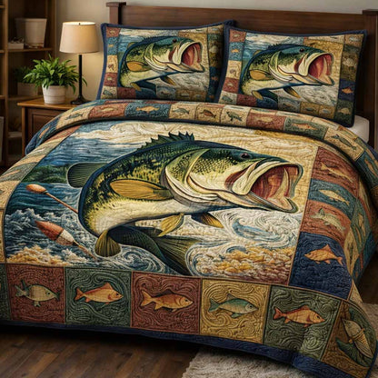 Lake Lunker 3-Piece Quilted Bedding Set NCU0NXD1689