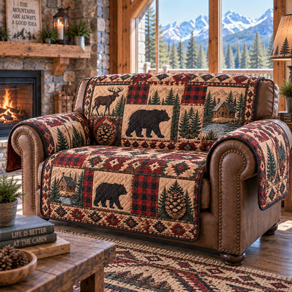 Lake Shore Retreat Quilted Sofa Cover NCU0PVL1098