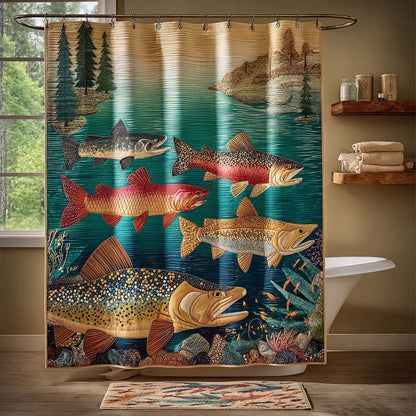 Lake Trophy Lineup Shower Curtain NCU0DQQ0402