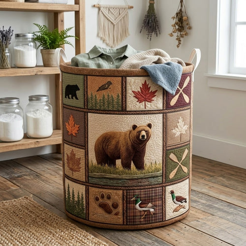 Lakeside Moose Quilted Laundry Basket NCU0PVL814