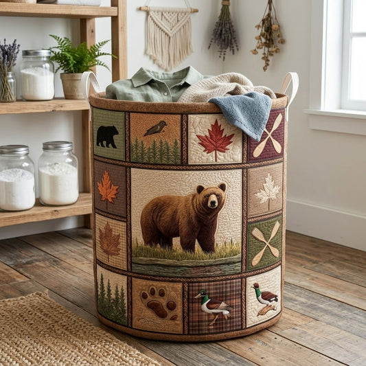 Lakeside Moose Quilted Laundry Basket NCU0PVL814