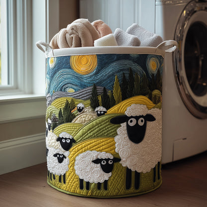 Lamb Meadow Quilted Laundry Basket NCU0TH3026