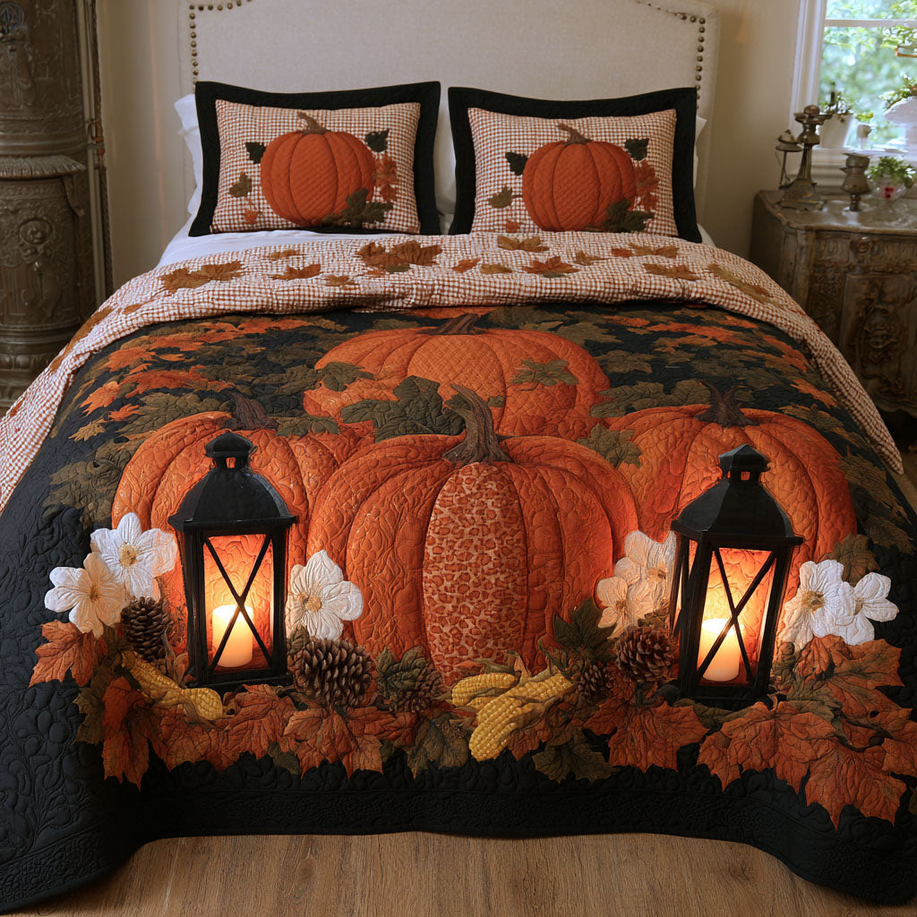 Lantern Light Harvest 3-Piece Quilted Bedding Set NCU0PTT3346