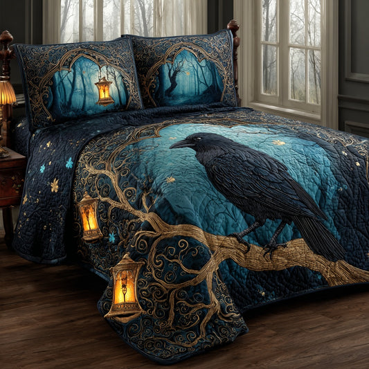Lantern Raven 3-Piece Quilted Bedding Set NCU0PVL913