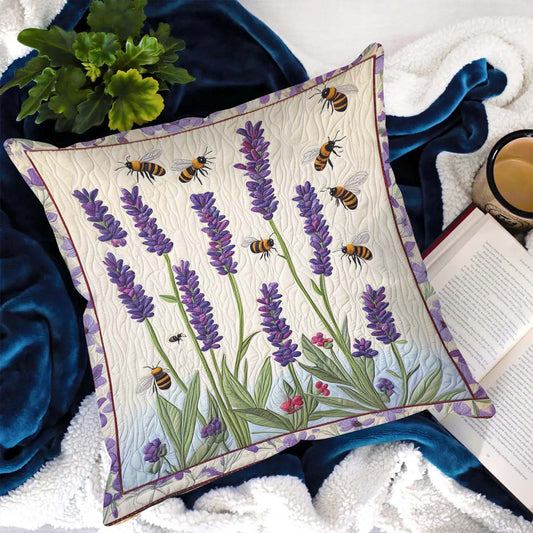 Lavender Bees Dance Quilted Pillow Case NCU0NT1086