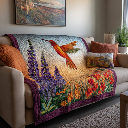 Lavender Bloom Bird Quilted Blanket NCU0LDH778
