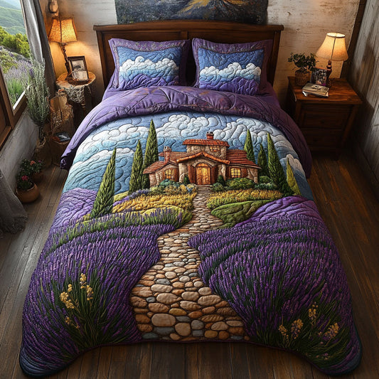 Lavender Dreamscape 3-Piece Quilted Bedding Set NCU0PTT201