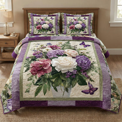 Lavender Garden Grace 3-Piece Quilted Bedding Set NCU0NNT2995