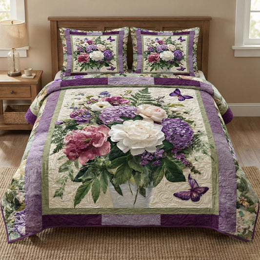 Lavender Garden Grace 3-Piece Quilted Bedding Set NCU0NNT2995
