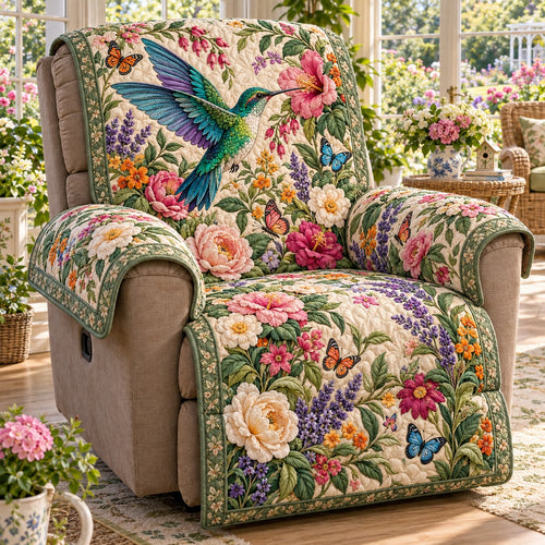Lavender Garden Hummingbird Quilted Sofa Cover NCU0NTV1173