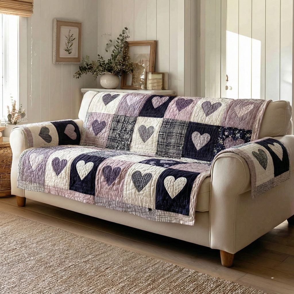 Lavender Patch Quilted Sofa Cover NCU0LDH638