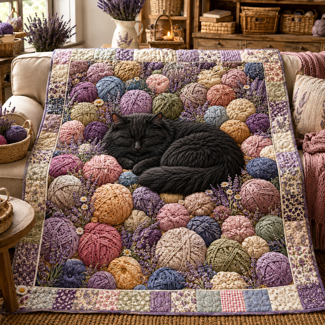 Lavender Paws Quilted Blanket NCU0NTV1129