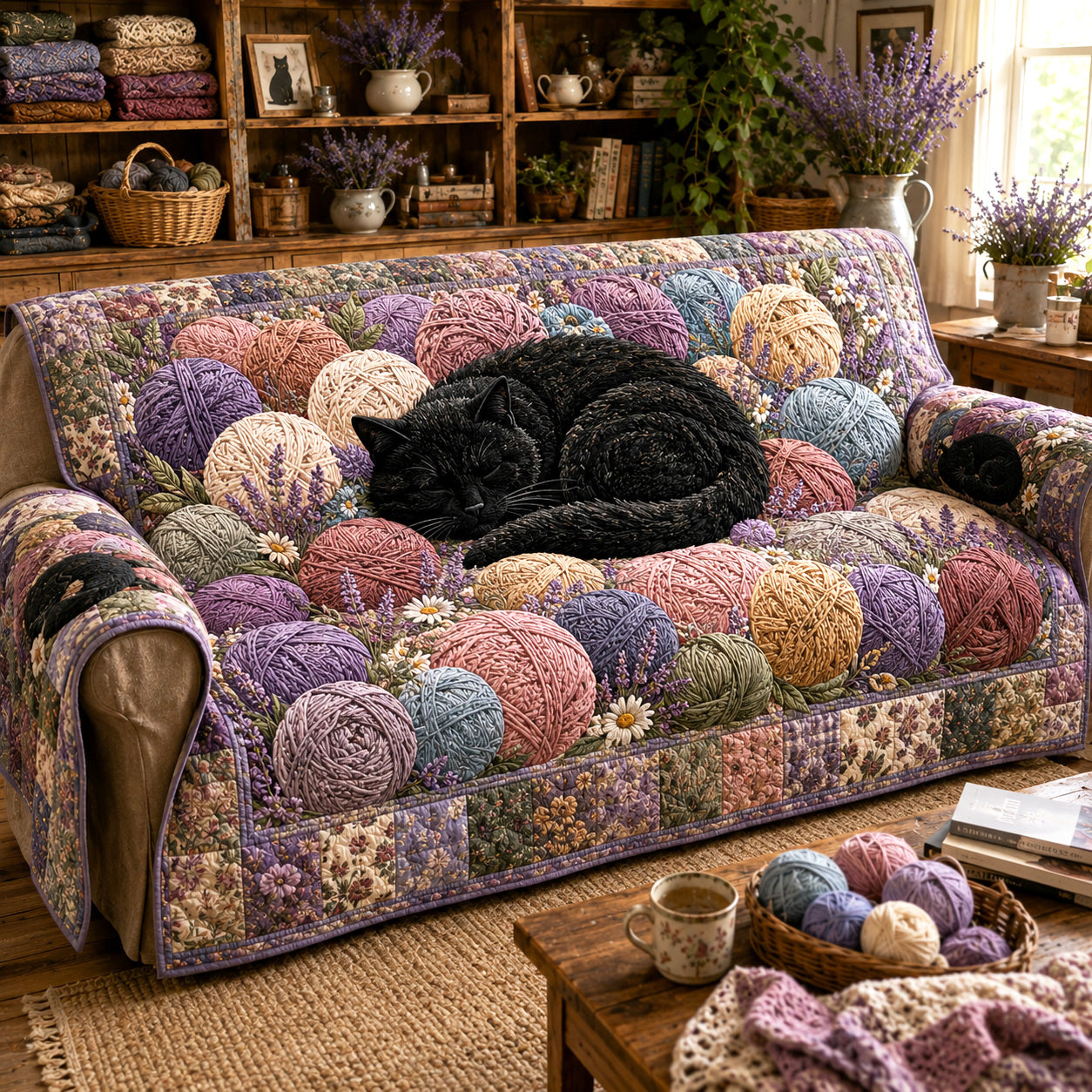 Lavender Slumber Quilted Sofa Cover NCU0NTV1139