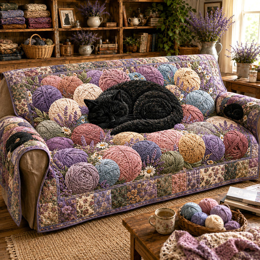 Lavender Slumber Quilted Sofa Cover NCU0NTV1139