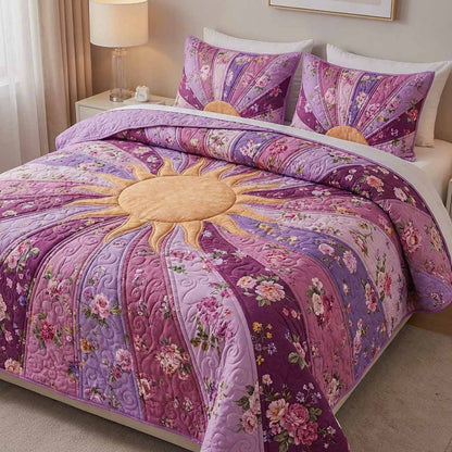 Lavender Sun 3-Piece Quilted Bedding Set NCU0NXD1722
