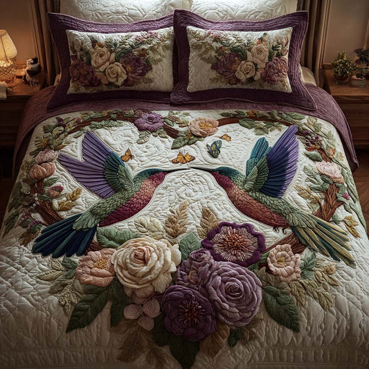 Lavender Wings 3-Piece Quilted Bedding Set NCU0DQQ0131