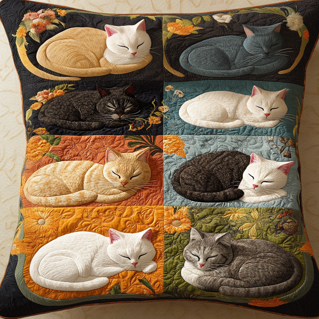 Lazy Cat Nap Quilted Pillow Case NCU0NNT947