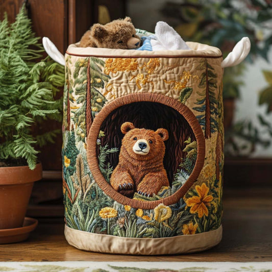 Lazy Bear Afternoon Quilted Laundry Basket NCU0NNT1217