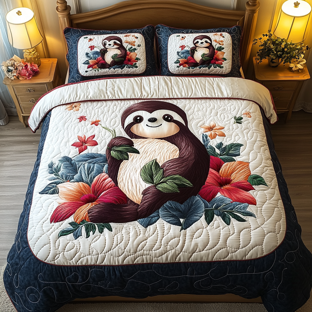 Lazy Day Dreams 3-Piece Quilted Bedding Set NCU0DK2490
