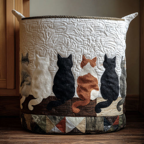 Lazy Whiskers Quilted Laundry Basket NCU0PTT1896