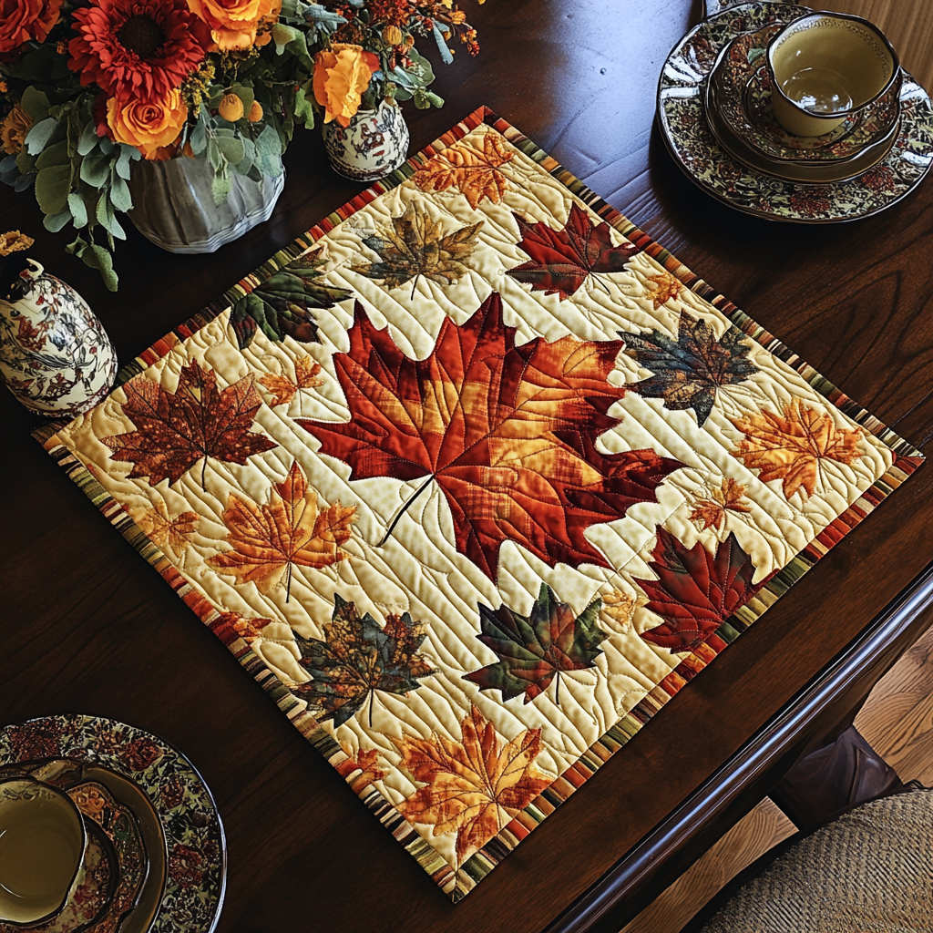 Leaf Dream Quilted Table Topper NCU0DDK602