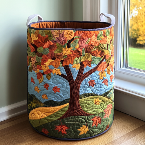 Leaf Harmony Quilted Laundry Basket NCU0DDK870